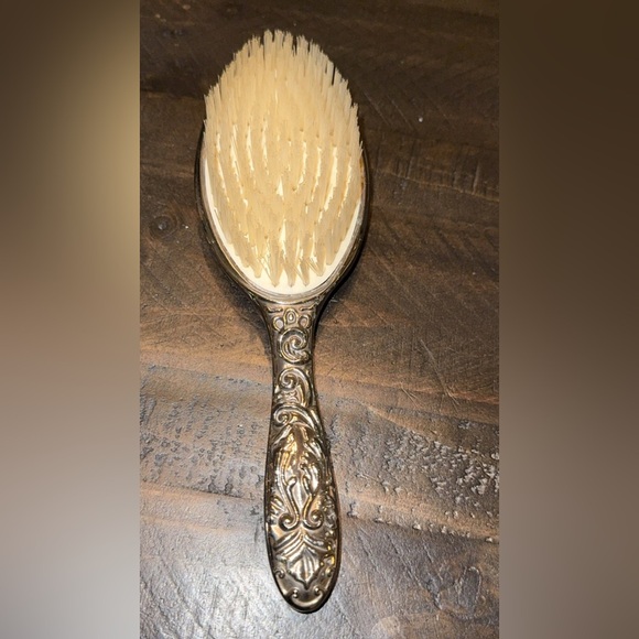 Vintage Silver Finish Vanity Mirror Brush Comb Set THREE PIECE BUNDLE